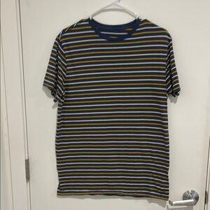 Striped Men's Shirt - Blue, Yellow, White
